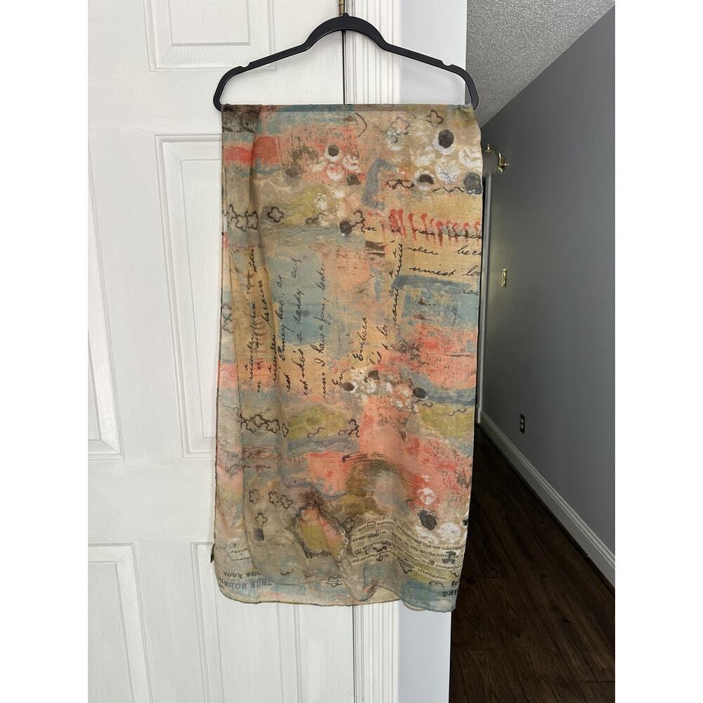 VGUC Kelly Rae Roberts "Follow Your True North" Scarf 25x33 Large Watercolor